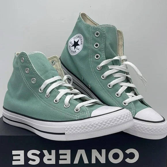 Converse Men’s High Tops in Mint Green  Chuck Taylor All Star Canvas Sneakers - Picture 4 of 16